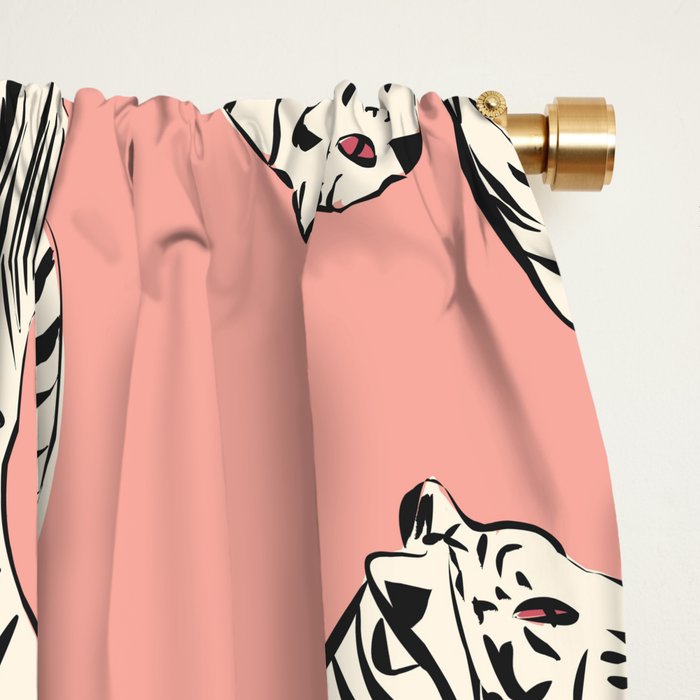 Pink Tiger Pattern 006 Window Curtain Gallery Image 2