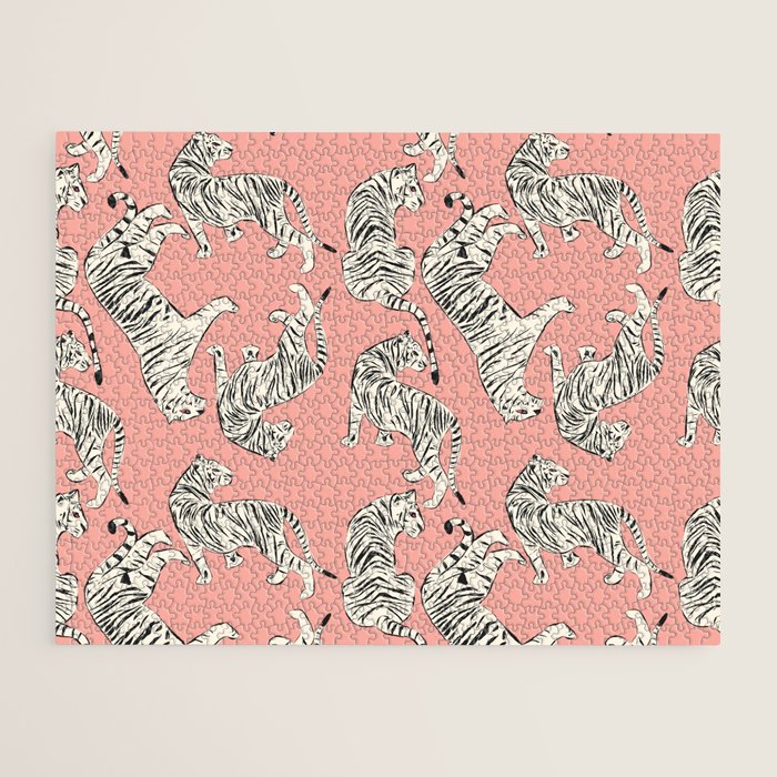 Pink Tiger Pattern 006 Jigsaw Puzzle Gallery Image 2