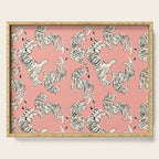Pink Tiger Pattern 006 Serving Tray Gallery Image 1
