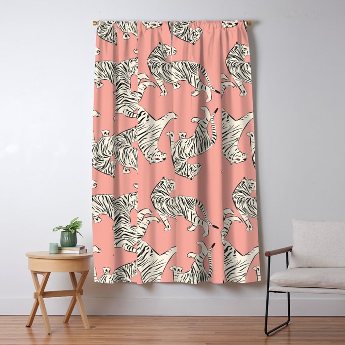 Pink Tiger Pattern 006 Window Curtain Gallery Image 5