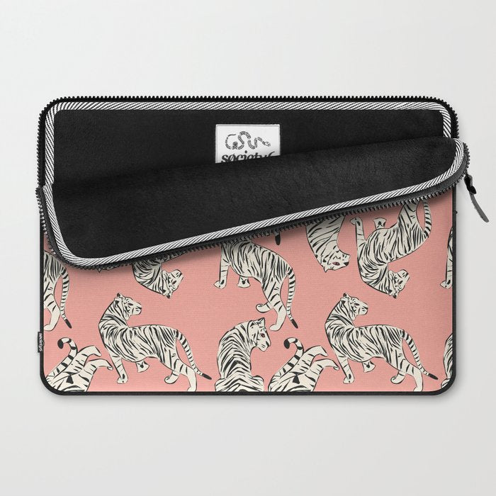 Pink Tiger Pattern 006 Laptop Sleeve Gallery Image 2