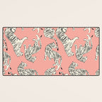 Pink Tiger Pattern 006 Desk Mat Gallery Image 3