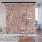 Pink Tiger Pattern 006 Wall Mural Gallery Image 1