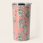 Pink Tiger Pattern 006 Travel Mug Gallery Image 1