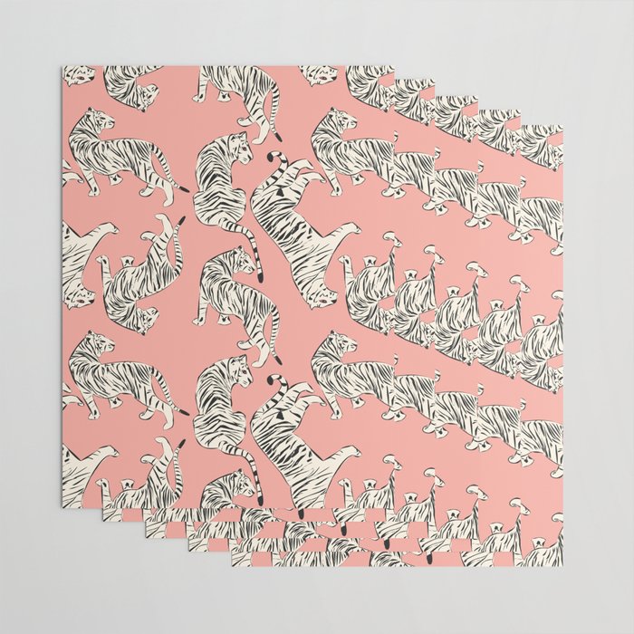 Pink Tiger Pattern 006 Wrapping Paper Gallery Image 3