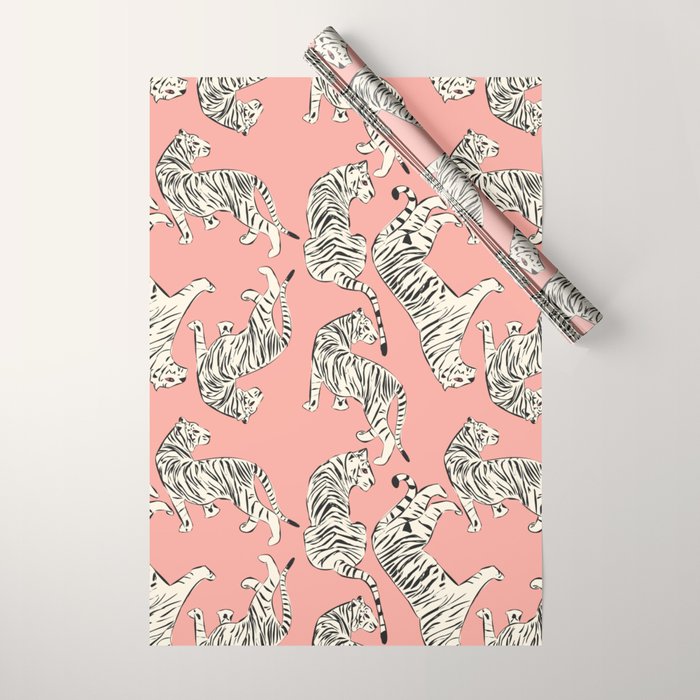 Pink Tiger Pattern 006 Wrapping Paper
