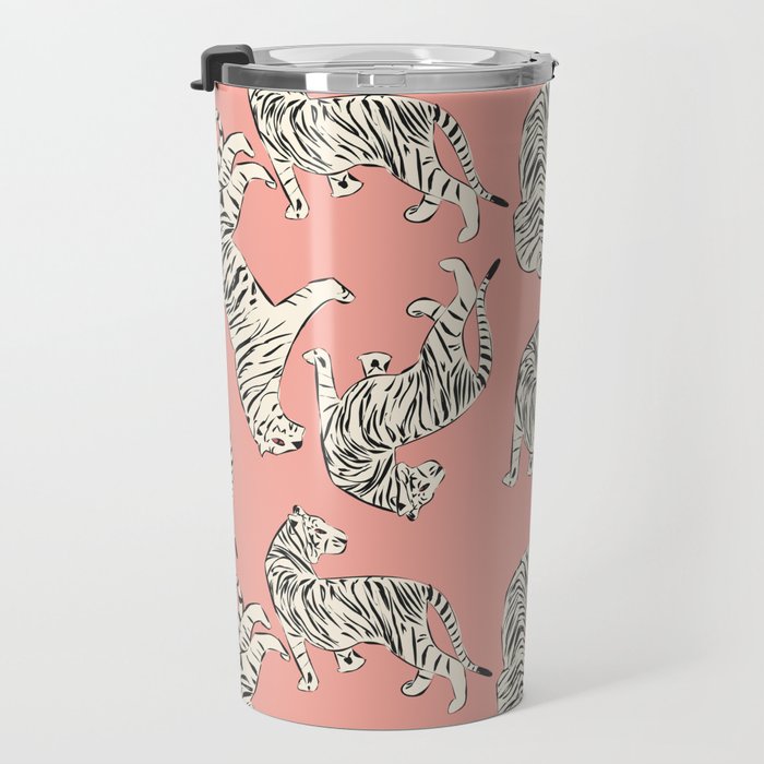 Pink Tiger Pattern 006 Travel Mug Gallery Image 3