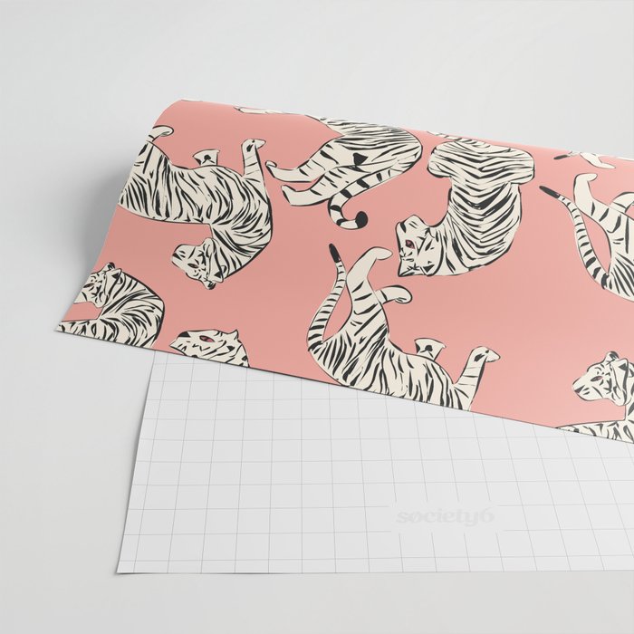 Pink Tiger Pattern 006 Wrapping Paper Gallery Image 2