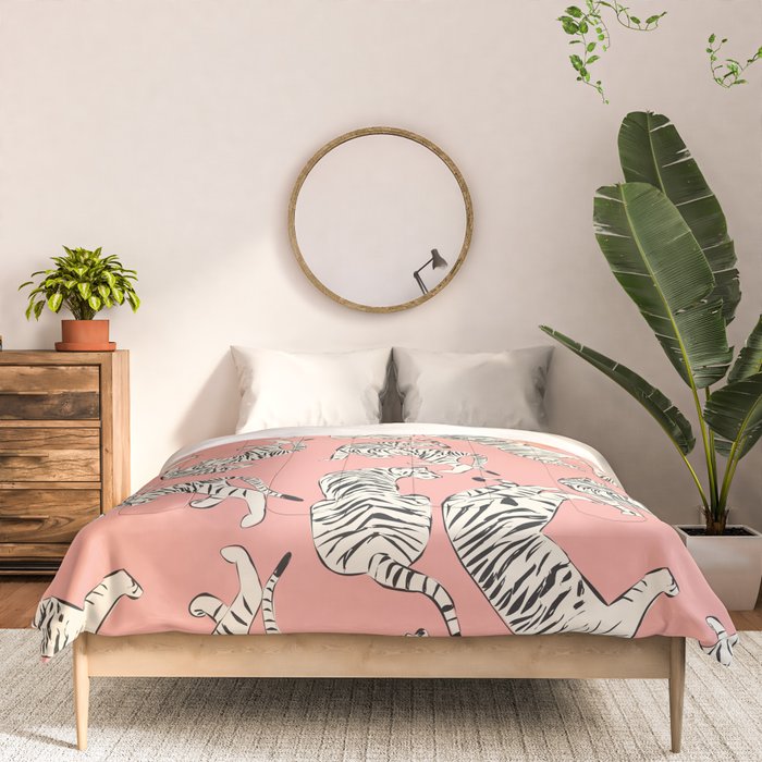 Pink Tiger Pattern 006 Comforter Gallery Image 3