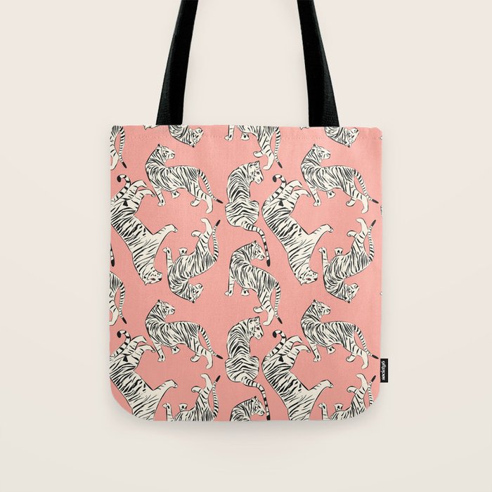 Pink Tiger Pattern 006 Tote Bag Gallery Image 1