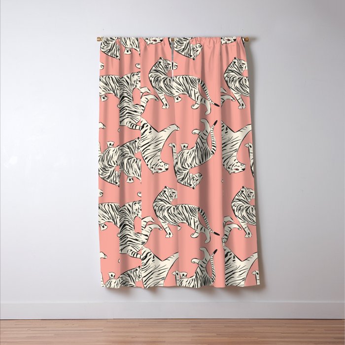 Pink Tiger Pattern 006 Window Curtain Gallery Image 3