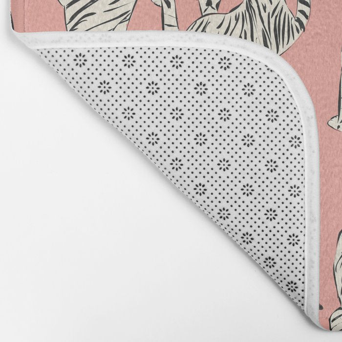 Pink Tiger Pattern 006 Bath Mat Gallery Image 2