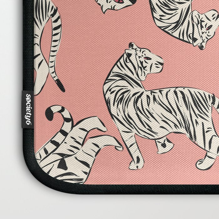 Pink Tiger Pattern 006 Laptop Sleeve Gallery Image 3