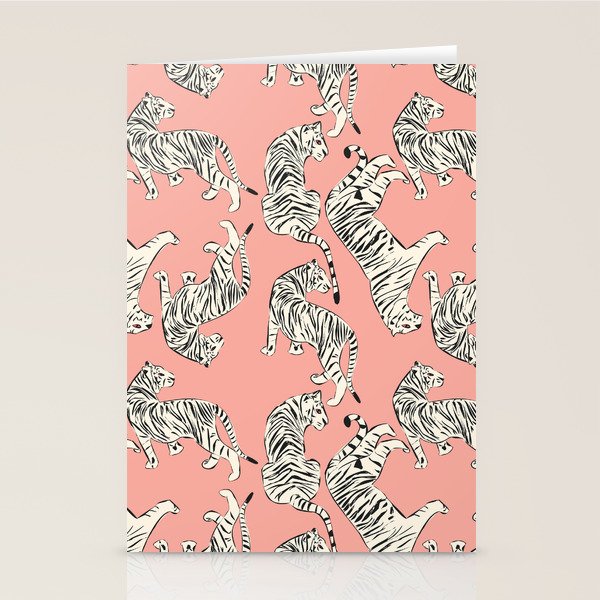 Pink Tiger Pattern 006 Stationery Card Gallery Image 1