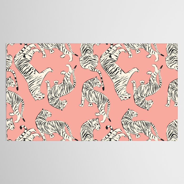 Pink Tiger Pattern 006 Tablecloth Gallery Image 2