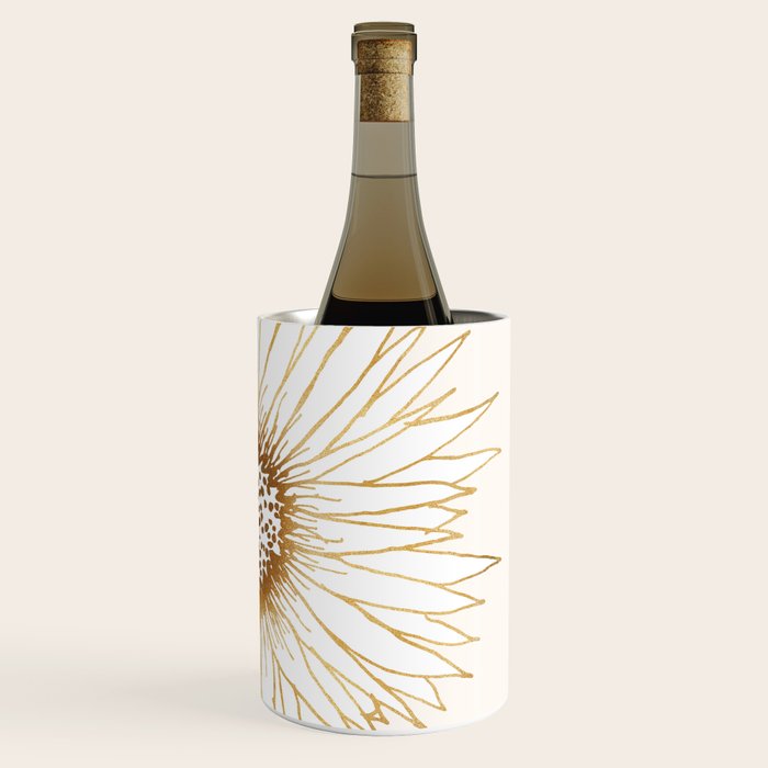 Gold Sunflower Drawing Wine Chiller Gallery Image 3