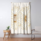 Gold Sunflower Drawing Window Curtain Gallery Image 5