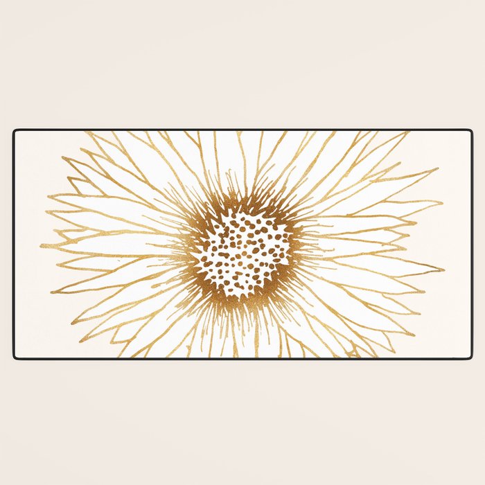 Gold Sunflower Drawing Desk Mat Gallery Image 3