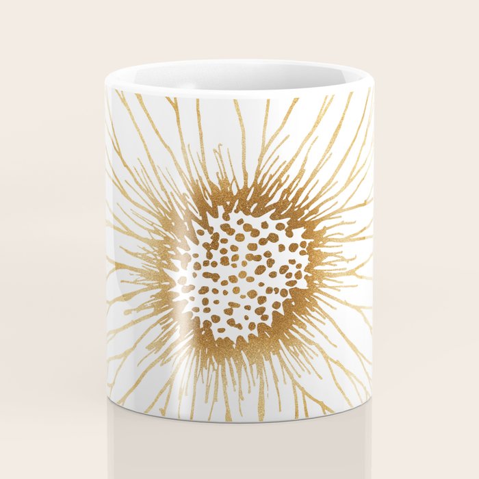 Gold Sunflower Drawing Coffee Mug Gallery Image 4