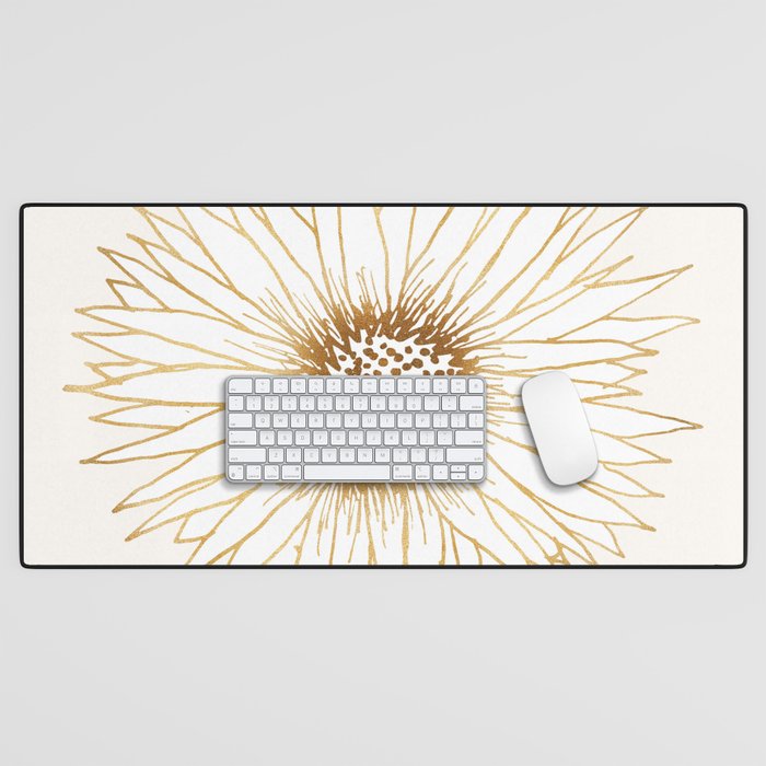 Gold Sunflower Drawing Desk Mat Gallery Image 1