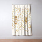 Gold Sunflower Drawing Window Curtain Gallery Image 3