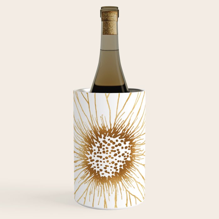 Gold Sunflower Drawing Wine Chiller Gallery Image 1