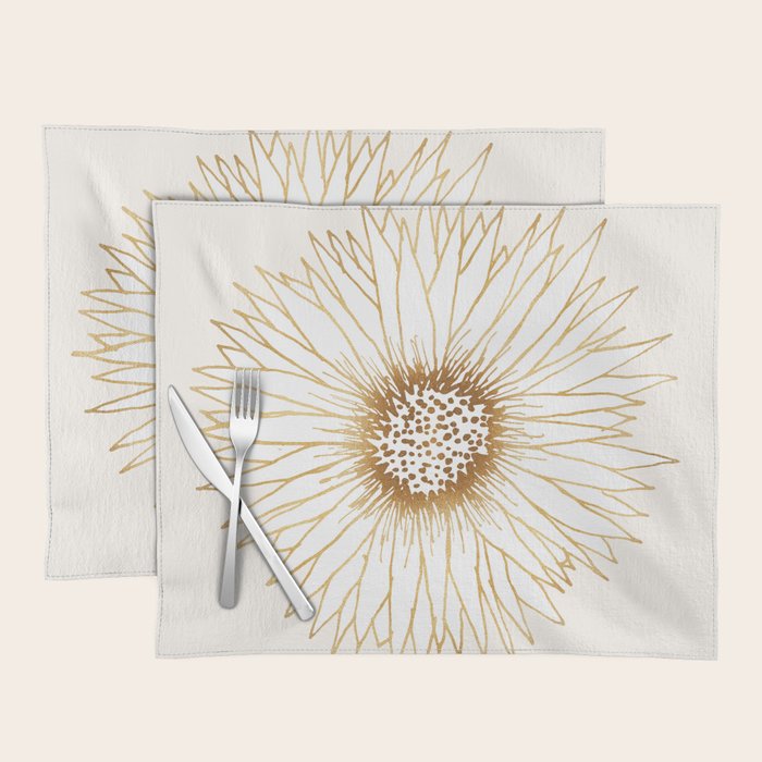 Gold Sunflower Drawing Placemat Gallery Image 1