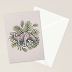 Parasaurolophus & Palms | Dinosaur Botanical Art Stationery Card Gallery Image 2