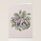 Parasaurolophus & Palms | Dinosaur Botanical Art Stationery Card Gallery Image 2