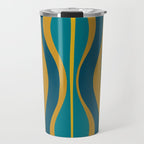 Hourglass Abstract Mid Century Modern Pattern in Moroccan Blue, Green, Teal, and Mustard Travel Mug Gallery Image 1