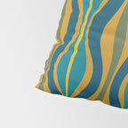 Hourglass Abstract Mid Century Modern Pattern in Moroccan Blue, Green, Teal, and Mustard Pillow Sham Gallery Image 4