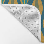 Hourglass Abstract Mid Century Modern Pattern in Moroccan Blue, Green, Teal, and Mustard Bath Mat Gallery Image 2