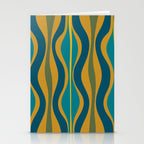 Hourglass Abstract Mid Century Modern Pattern in Moroccan Blue, Green, Teal, and Mustard Stationery Card Gallery Image 2