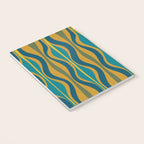 Hourglass Abstract Mid Century Modern Pattern in Moroccan Blue, Green, Teal, and Mustard Notebook Gallery Image 3