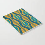 Hourglass Abstract Mid Century Modern Pattern in Moroccan Blue, Green, Teal, and Mustard Notebook Gallery Image 2