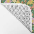 Floral pattern green Bath Mat Gallery Image 2