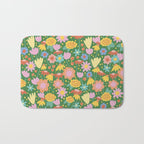 Floral pattern green Bath Mat Gallery Image 1