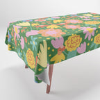 Floral pattern green Tablecloth Gallery Image 1
