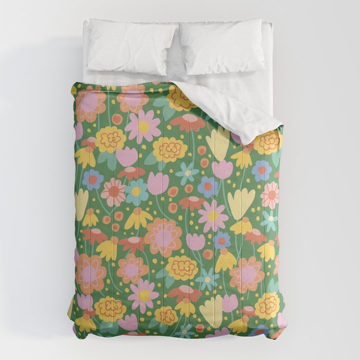Floral pattern green Comforter Gallery Image 6