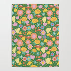 Floral pattern green Poster Gallery Image 4