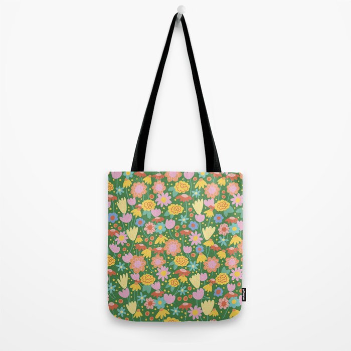 Floral pattern green Tote Bag Gallery Image 2