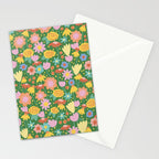 Floral pattern green Stationery Card Gallery Image 2