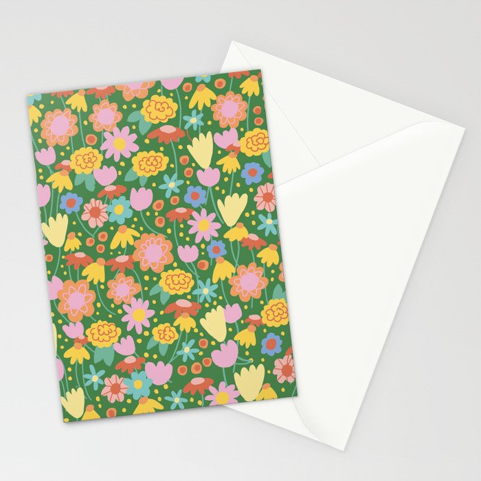 Floral pattern green Stationery Card Gallery Image 2