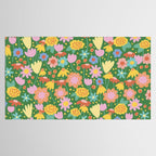 Floral pattern green Tablecloth Gallery Image 2