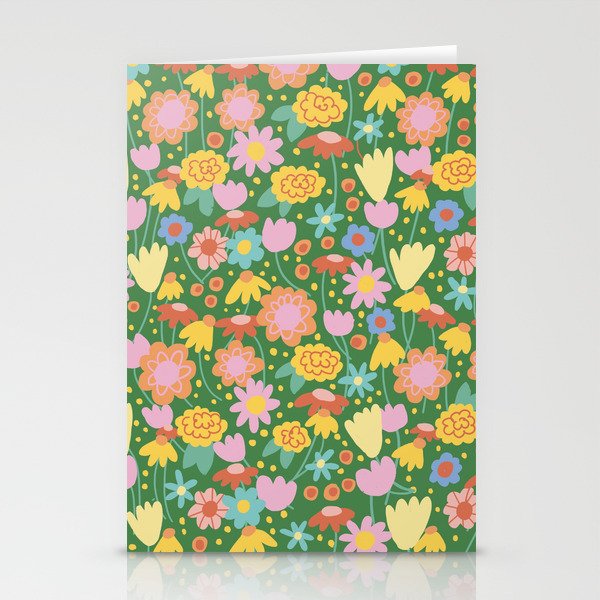Floral pattern green Stationery Card Gallery Image 1