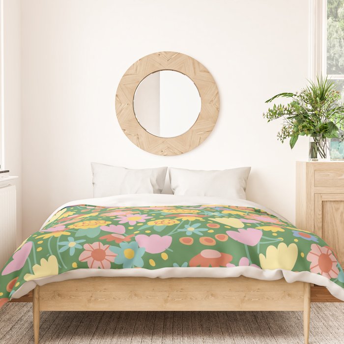 Floral pattern green Duvet Cover Gallery Image 3