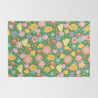 Floral pattern green Rug Gallery Image 2
