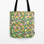 Floral pattern green Tote Bag Gallery Image 1