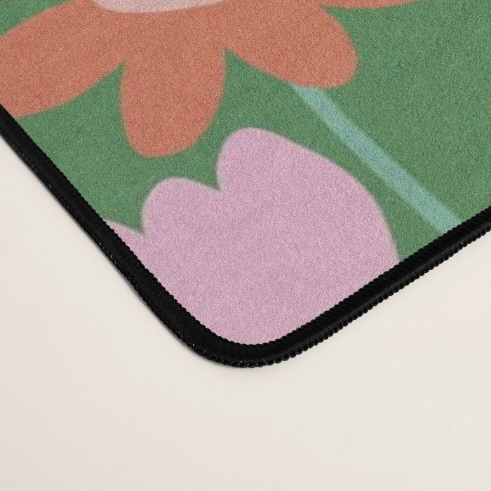Floral pattern green Desk Mat Gallery Image 4