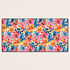 Tropical watercolor flower nature art pattern Desk Mat Gallery Image 3